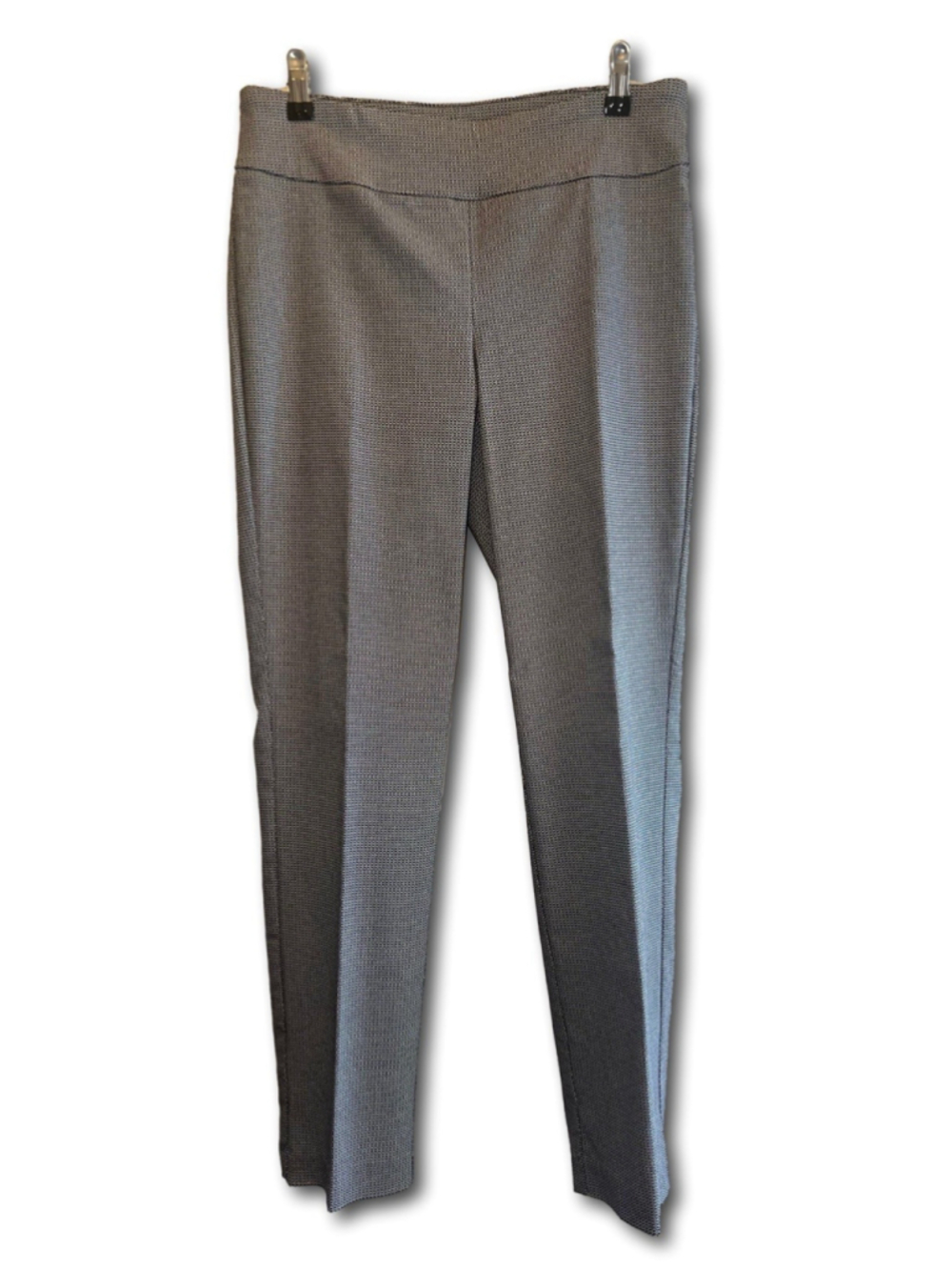 Hilary Radley Pants Ankle Trousers Grey White Textured Pull On Woman’s Size 8